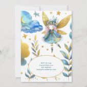 妖精プリンセス 4歳の誕生日 ピンクのフェアリーコア 招待状 (裏面)