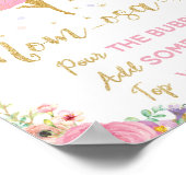 妖精ベイビーシャワーミモサバーサインベビーガールフローラ ポスター (角)