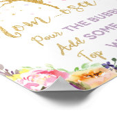 妖精ベイビーシャワーミモサバーサインベビーガールフローラ ポスター (角)