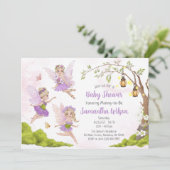 妖精ベイビーシャワー招待状フローラ妖精シャワー 招待状 (スタンド正面)