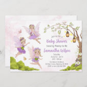 妖精ベイビーシャワー招待状フローラ妖精シャワー 招待状 (正面/裏面)