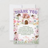妖精ベビーガールシャワーフラワーティーパーティー サンキューカード (正面)