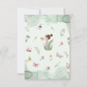 妖精ベビーガールシャワーフラワーティーパーティー サンキューカード (裏面)