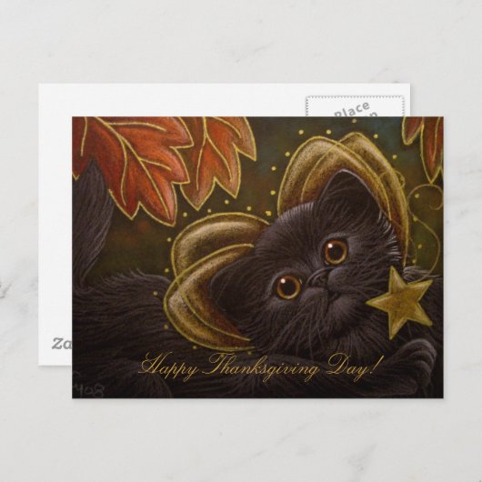 妖精ペルシャ-感謝祭の郵便はがき シーズンポストカード (正面/裏面)