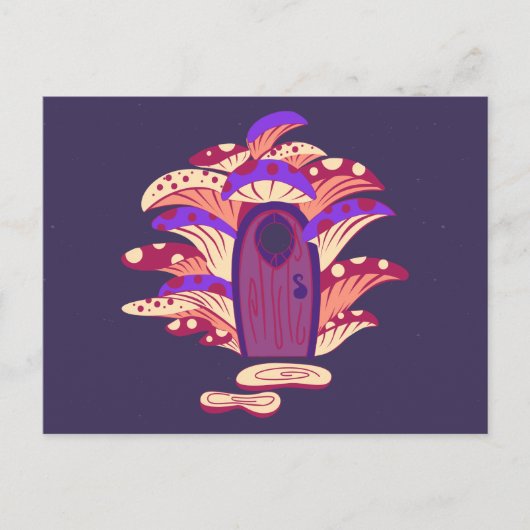 妖精マッシュルームポータルドアポストカード ポストカード (正面)