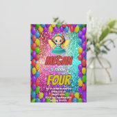 妖精マンガの誕生日招待状 子供へ 招待状 (スタンド正面)