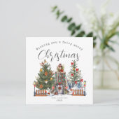 妖精メリークリスマスウッドランドの森の写真 カード (スタンド正面)