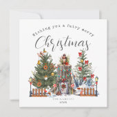 妖精メリークリスマスウッドランドの森の写真 カード (正面)