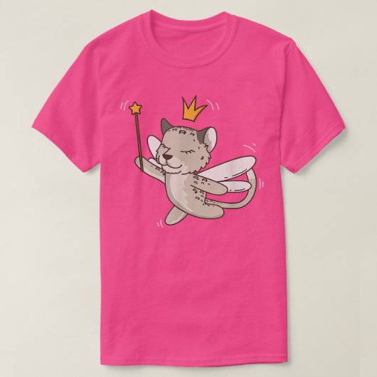 妖精ユキヒョウSafari神秘的な動物フェアリーロ Tシャツ (デザイン正面)