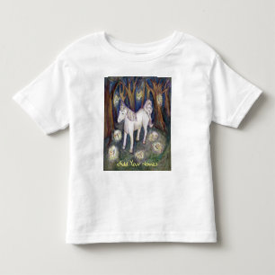 妖精ユニコーンフォレストファンタジーカスタムアートTシャツ トドラーTシャツ