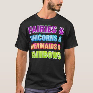 妖精ユニコーン人魚レインボーフェアリーT Sh Tシャツ