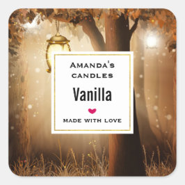 妖精ライト付き魔法の森キャンドルビジネス スクエアシール