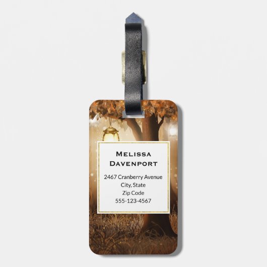 妖精ライト付き魔法の森モノグラム ラゲッジタグ (裏面縦)