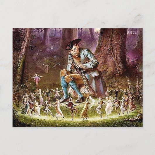 妖精リングや輪ダンスお祝い葉書 シーズンポストカード (正面)