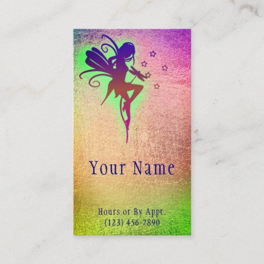 妖精レルム超能力リーダータロット神秘的ネオンカード 名刺 (正面)