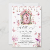 妖精ワイルドフラワーピンク赤ちゃんシャワー招待状 招待状 (正面)