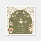 妖精ワイルドフラワーフラワーメドウ赤ちゃんシャワー スタンダードカクテルナプキン (正面)