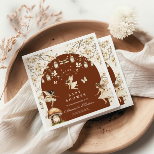 妖精ワイルドフラワーフラワーメドウ赤ちゃんシャワー スタンダードカクテルナプキン