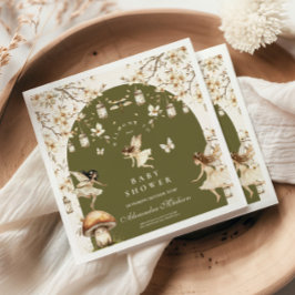 妖精ワイルドフラワーフラワーメドウ赤ちゃんシャワー スタンダードカクテルナプキン