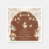 妖精ワイルドフラワーフラワーメドウ赤ちゃんシャワー スタンダードカクテルナプキン (正面)