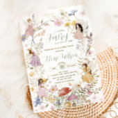 妖精ワイルドフラワーフラワーメドウ赤ちゃんシャワー 招待状