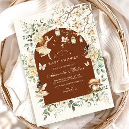妖精ワイルドフラワーフラワーメドウ赤ちゃんシャワー 招待状