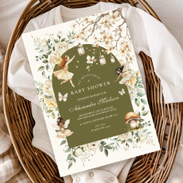 妖精ワイルドフラワーフラワーメドウ赤ちゃんシャワー 招待状