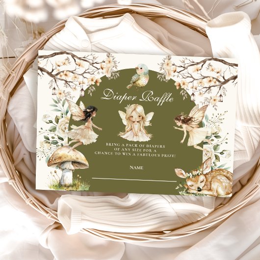 妖精ワイルドフラワーメドウおむつラッフル エンクロージャーカード