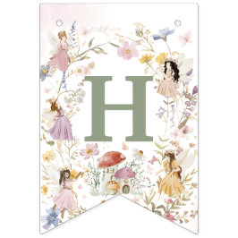 妖精ワイルドフラワーメドウフラワーズガーランド誕生日 バンティングフラッグ