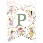 妖精ワイルドフラワーメドウフラワーズガーランド誕生日 バンティングフラッグ (第3の旗)