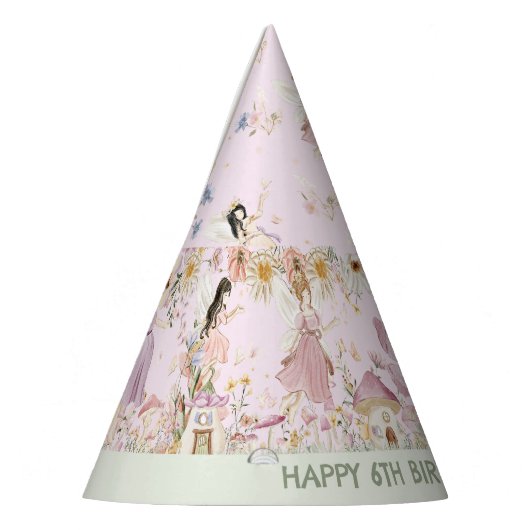 妖精ワイルドフラワーメドウフラワーズ誕生日コーン パーティーハット (左)