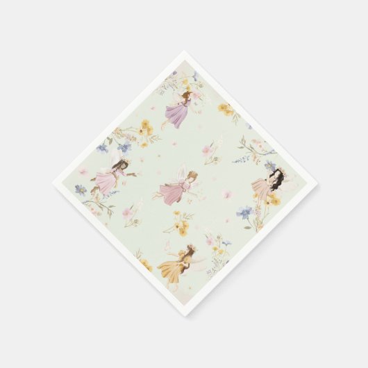妖精ワイルドフラワーメドウフラワーズ誕生日 スタンダードカクテルナプキン (角)