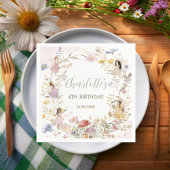 妖精ワイルドフラワーメドウフラワーズ誕生日 スタンダードカクテルナプキン