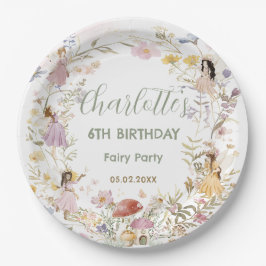 妖精ワイルドフラワーメドウフラワーズ誕生日 ペーパープレート