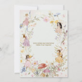妖精ワイルドフラワーメドウフラワーズ誕生日 招待状 (裏面)