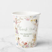 妖精ワイルドフラワーメドウフラワーズ誕生日 紙コップ (裏面)