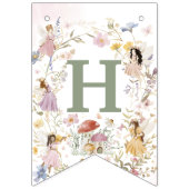 妖精ワイルドフラワーメドウ誕生日ガーランドフォト バンティングフラッグ (第1の旗)