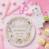 妖精ワイルドフラワーメドフラワーバースデーパーティー ペーパープレート (パーティー)