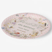 妖精ワイルドフラワーメドフラワーバースデーパーティー ペーパープレート (アングル)