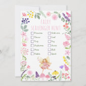 妖精ワイルドフラワー誕生日スカベンジャー狩りゲーム 招待状 (正面)