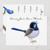 妖精ワンの歌鳥パーティー招待状 招待状 (正面/裏面)