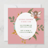 妖精ワンダーランド魔法の森の赤ちゃんシャワー 招待状 (裏面)