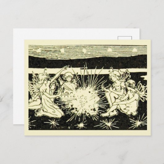 妖精ヴィンテージの子供用の本イラストレーション ポストカード (正面/裏面)