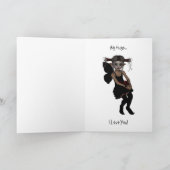 妖精小妖精や小人ダークウルフレイヴンザステアーズハッピーバースデー カード (内部)