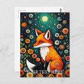 妖精春フローラ絵画キツネ ポストカード (正面/裏面)
