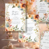 妖精秋フローラデイジーベビーガールおむつラッフル エンクロージャーカード