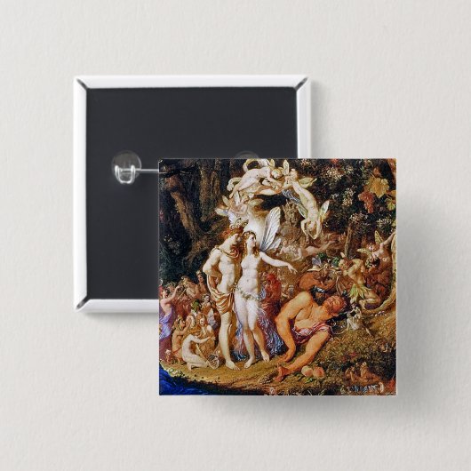 妖精絵画の「オーベロンとティターニア」 缶バッジ (正面&裏面)