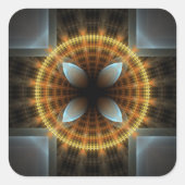 妖精華美のフラクタル模様の曼荼羅 スクエアシール (正面)