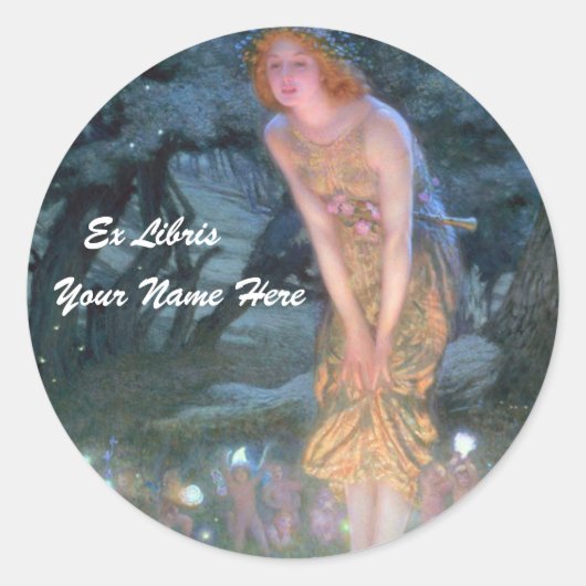 妖精蔵書票シール ラウンドシール (正面)