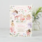 妖精誕生日お洒落プリンセス妖精誕生日 招待状 (スタンド正面)